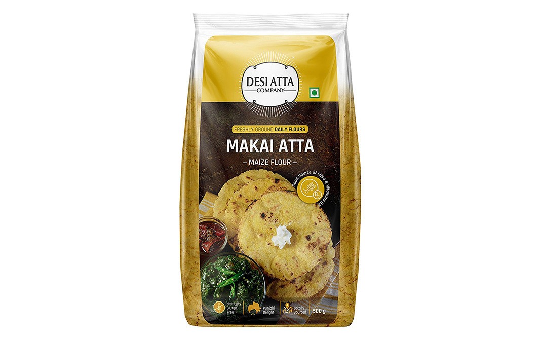 Desi Atta Makai Atta - Maize Flour   Pack  500 grams